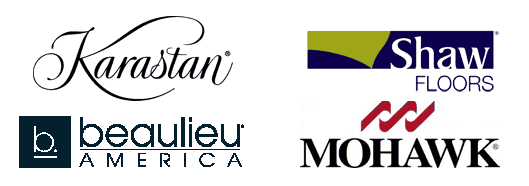 Karristan, Shaw, Beaulieu and Mohawk logos.