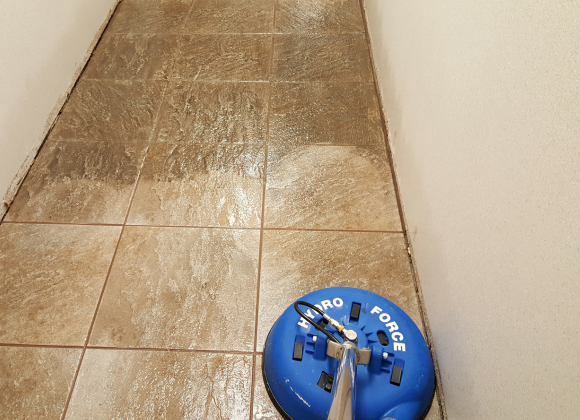 Tile and grout cleaning job for a residential home in Maryland.